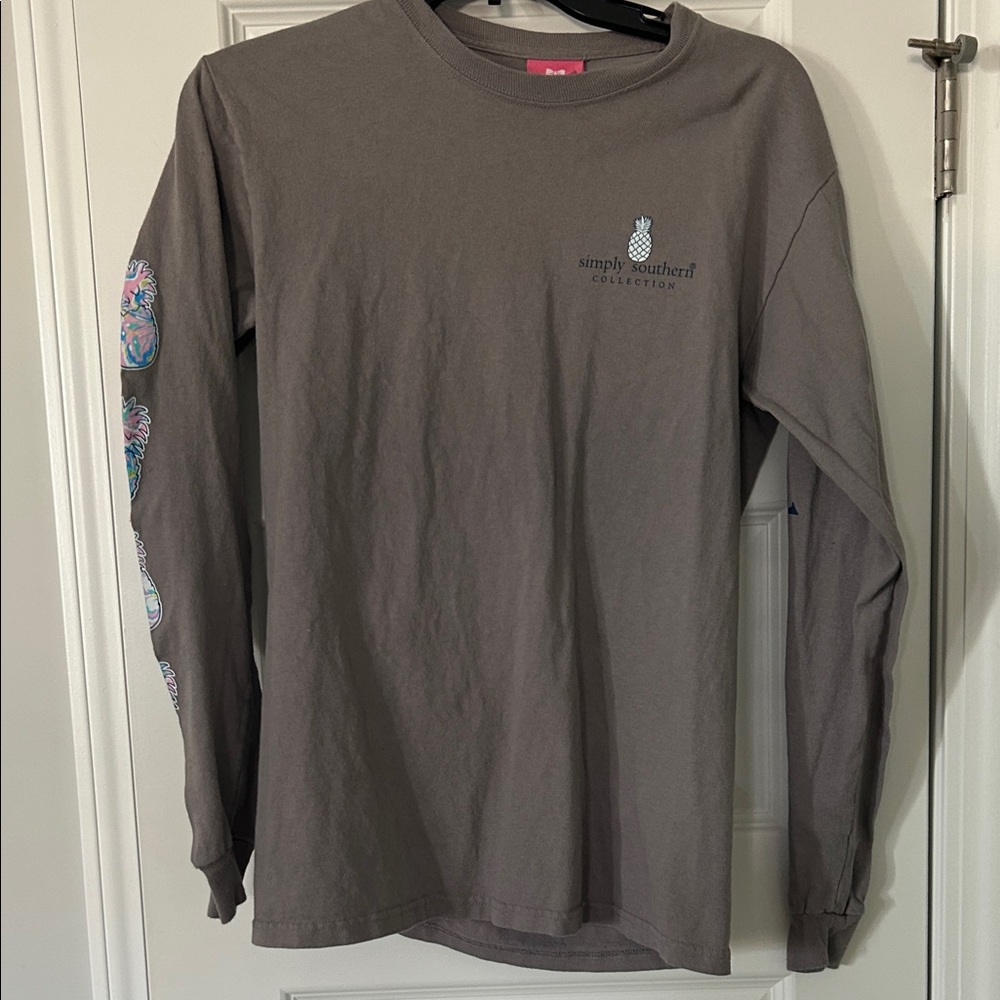 Simply Southern Charcoal Long Sleeve Tee